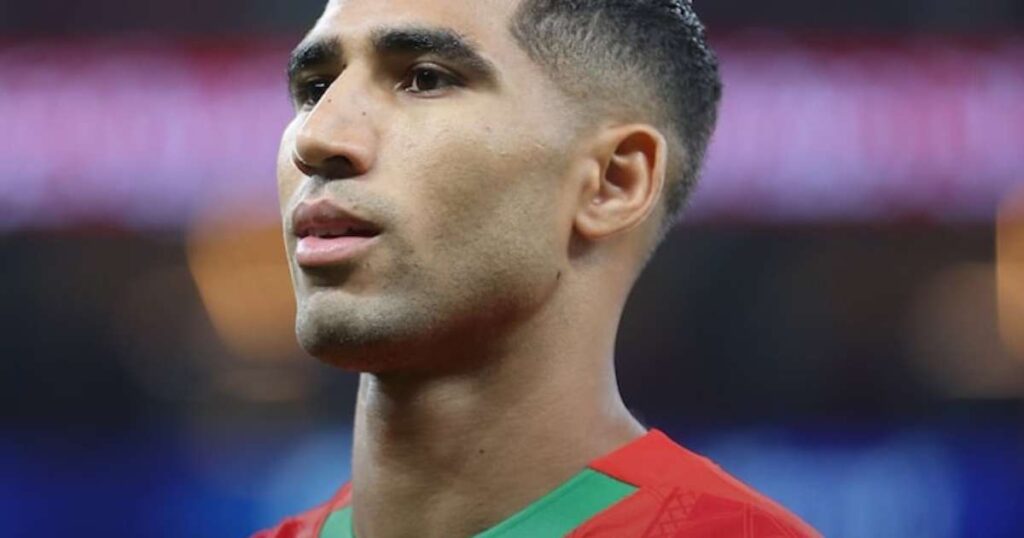 direito marroquino Hakimi, do PSG. Foto: Reprodu&ccedil;&atilde;o/@EnMaroc via X / Estad&atilde;o