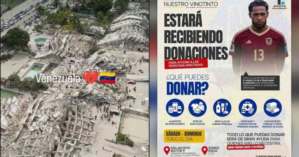 Legenda: Venezuelanos de clubes do Rio fazem nas redes apelo por v&iacute;timas de terremoto / Jogada10