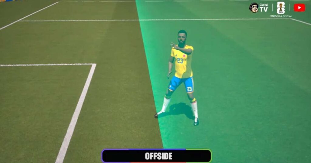Gol da Col&ocirc;mbia foi anulado por causa da ponta do p&eacute; Foto: Reprodu&ccedil;&atilde;o/Caz&eacute;TV