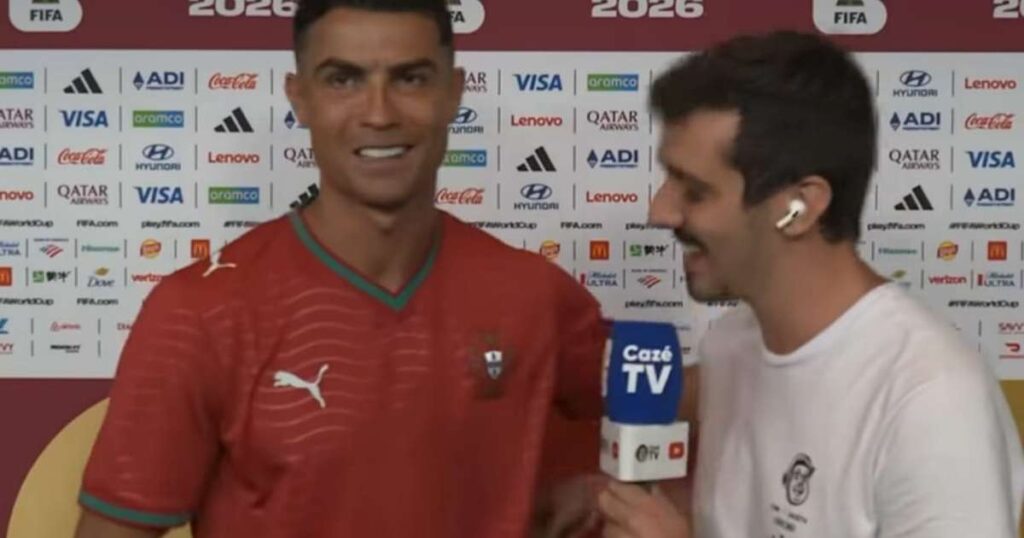 Cristiano Ronaldo manda recado para brasileiros ap&oacute;s vit&oacute;ria de Portugal Foto: Reprodu&ccedil;&atilde;o/Caz&eacute;TV