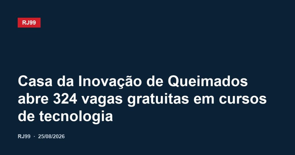 Casa da Inovação de Queimados abre 324 vagas gratuitas em cursos de tecnologia