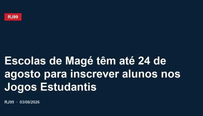 Escolas de Magé têm até 24 de agosto para inscrever alunos nos Jogos Estudantis