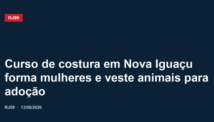 Curso de costura em Nova Iguaçu forma mulheres e veste animais para adoção