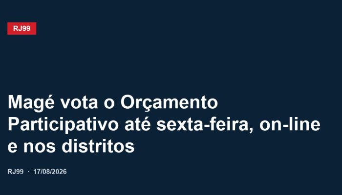 Magé vota o Orçamento Participativo até sexta-feira, on-line e nos distritos