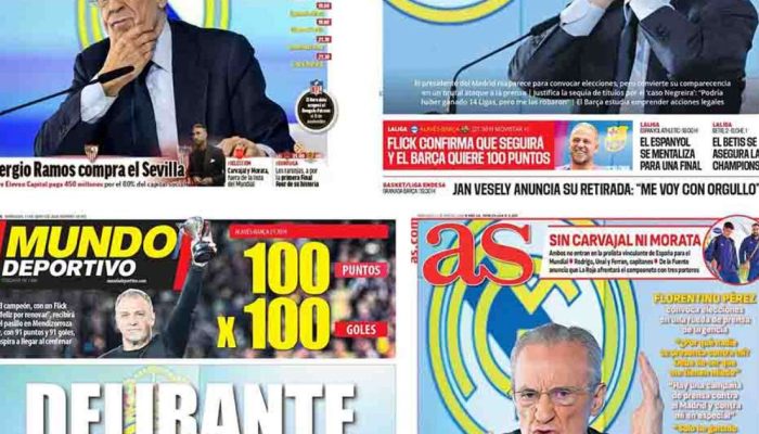 Imprensa espanhola atacou de forma conjunta o presidente do Real Madrid &ndash; Fotos: Reprodu&ccedil;&atilde;o