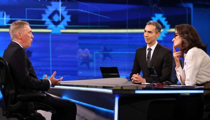 Carlo Ancelotti em entrevista ao Jornal Nacional, da Globo Foto: Globo/Jo&atilde;o Cotta
