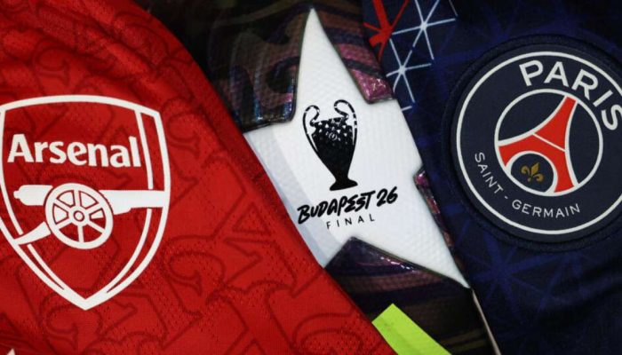 Arsenal e PSG enfrentam-se na final da Liga dos Camp&otilde;es em Budapeste, neste s&aacute;bado. (30/05/2026