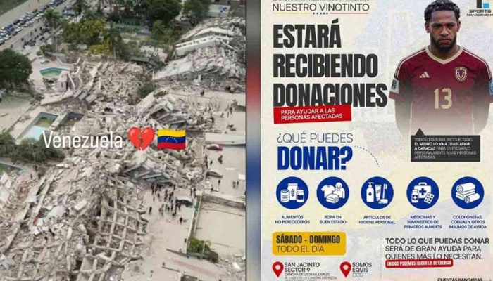 Legenda: Venezuelanos de clubes do Rio fazem nas redes apelo por v&iacute;timas de terremoto / Jogada10